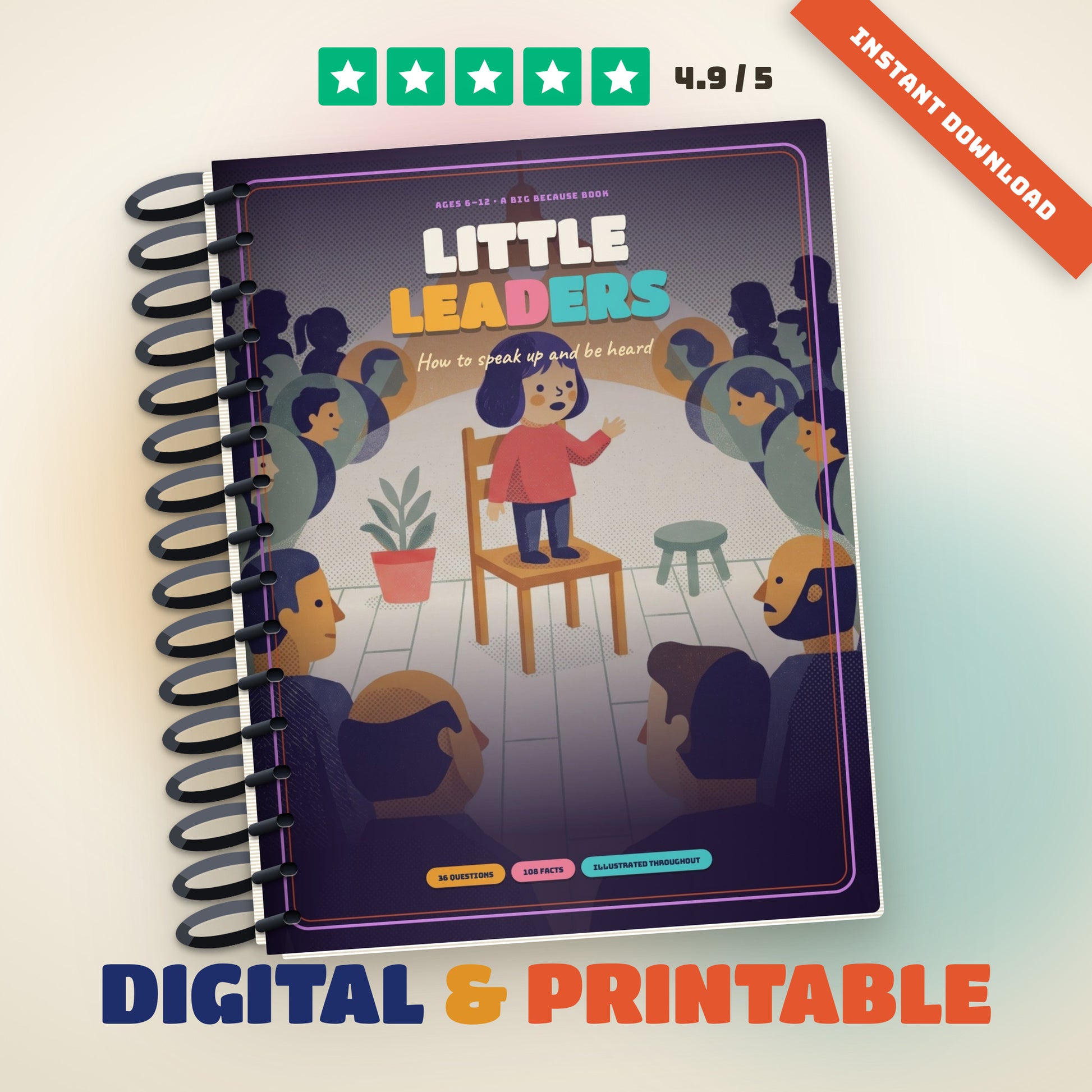 01: Little Leaders illustrated kids book about confidence, spiral printed edition
