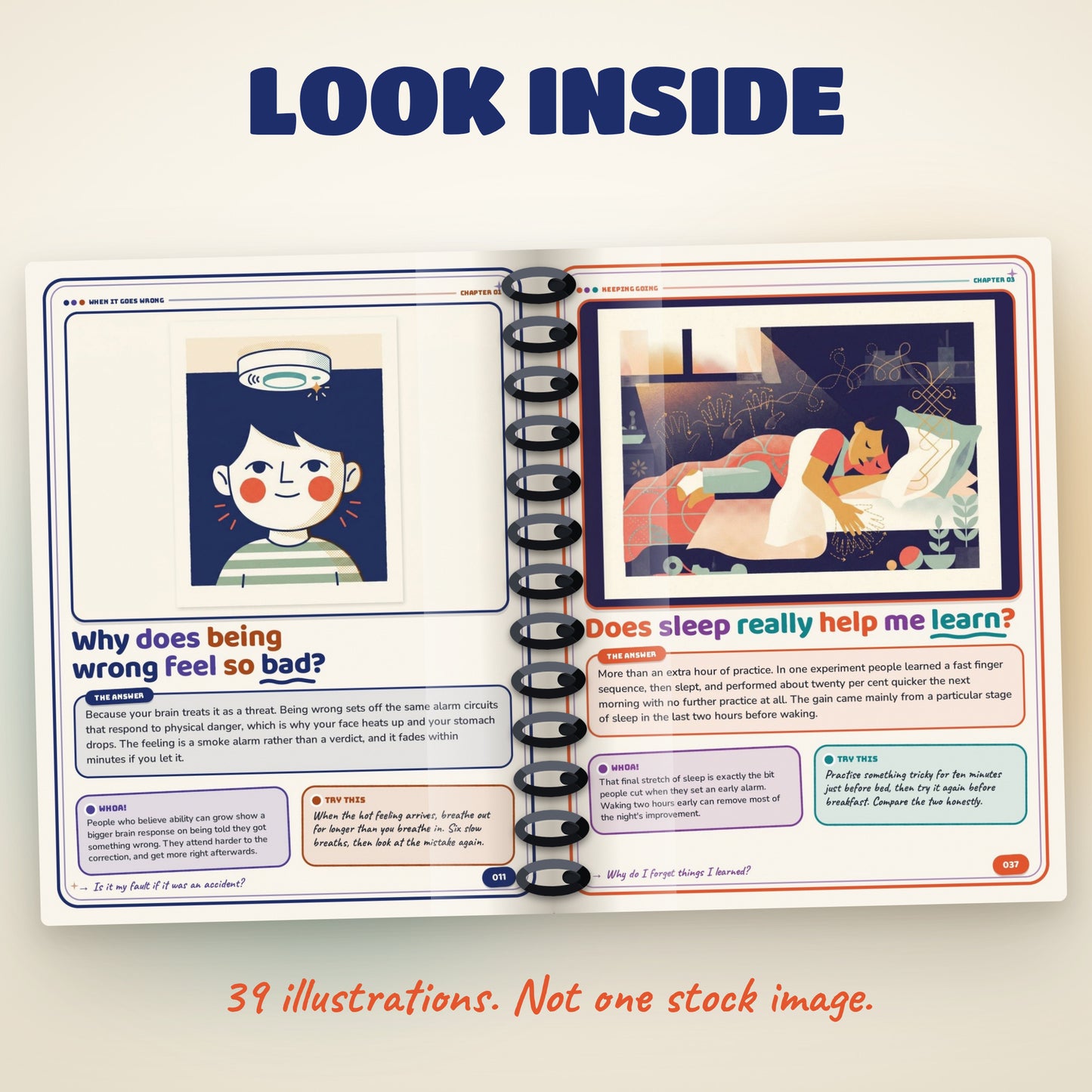 02: Inside pages of GRIT showing illustrated question and answer spreads