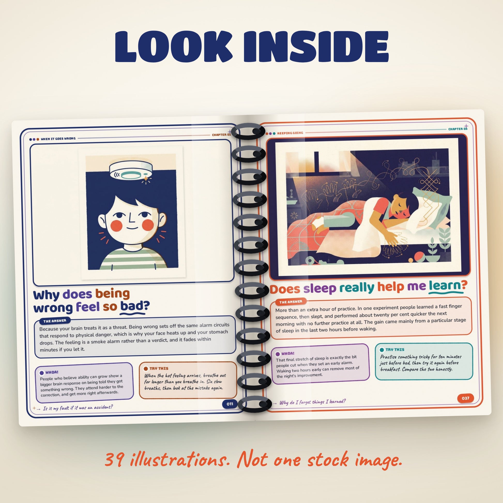 02: Inside pages of GRIT showing illustrated question and answer spreads