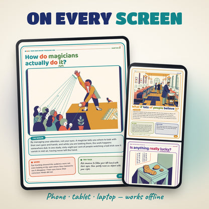 03: Don't Be Fooled kids book on tablet and phone screens
