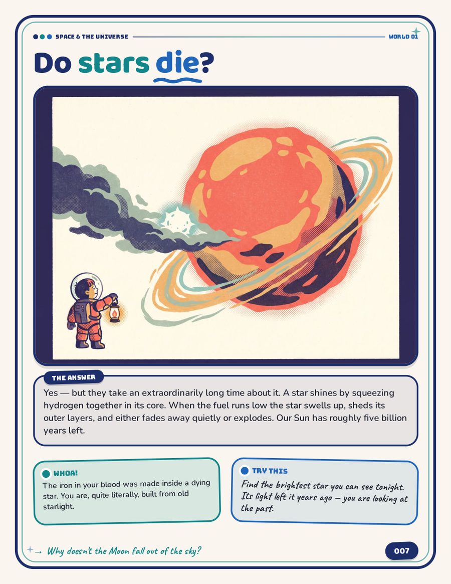 Illustrated page from The Big Because