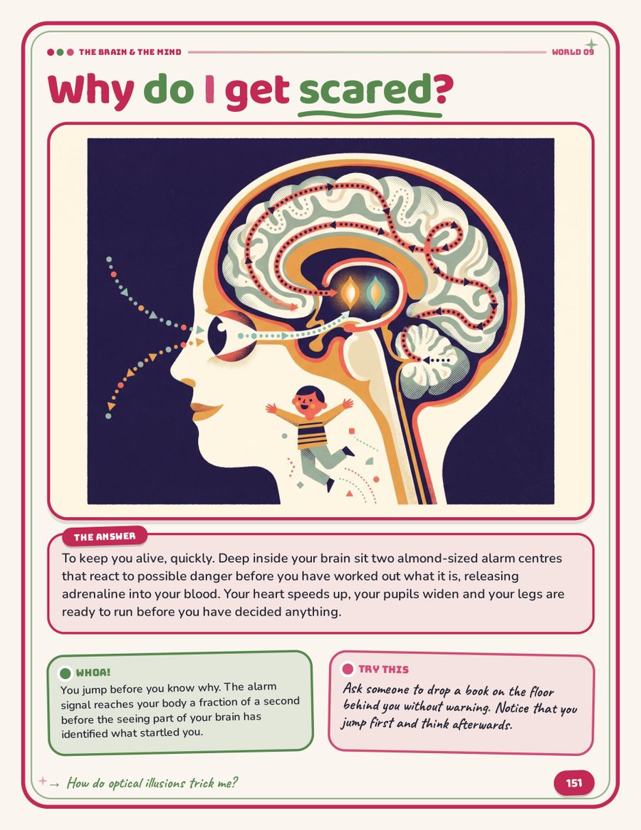 Illustrated page from The Big Because